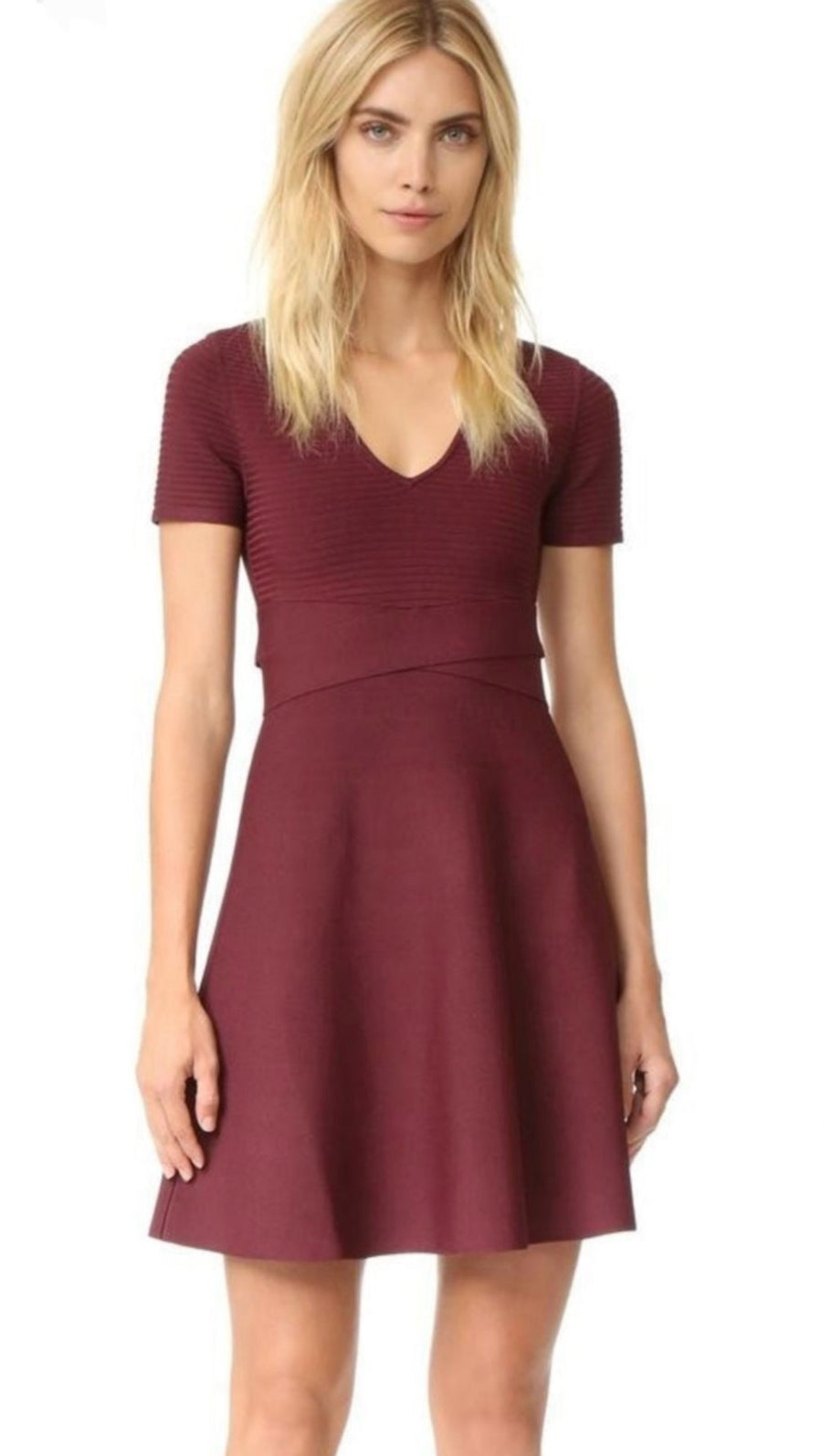 Alexander Wang Burgundy Rib Knit Dress (S)