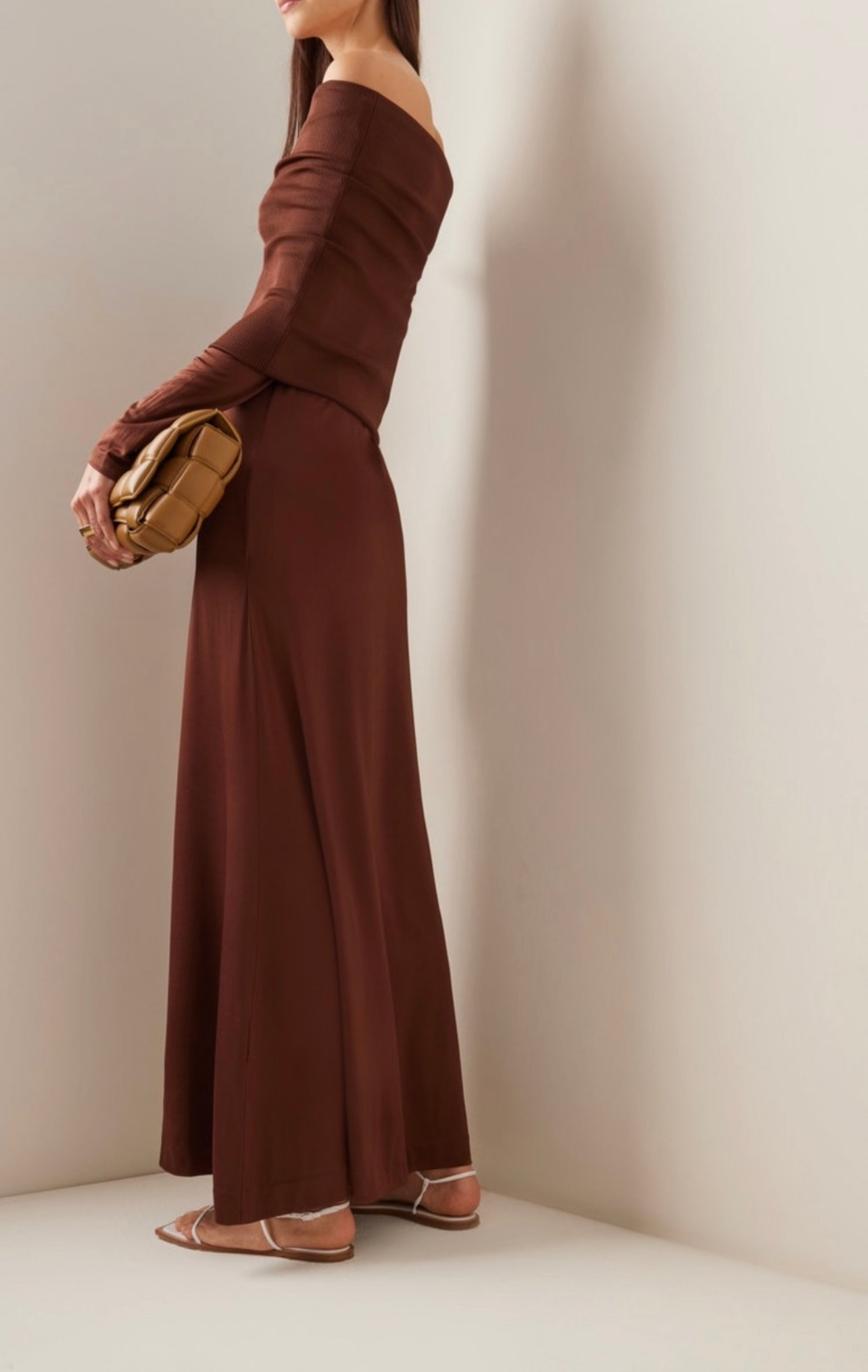 Malene Birger "Nalah" brown dress without shoulders (S)