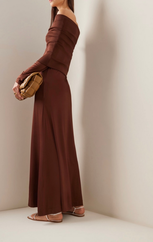 Malene Birger "Nalah" brown dress without shoulders (S)