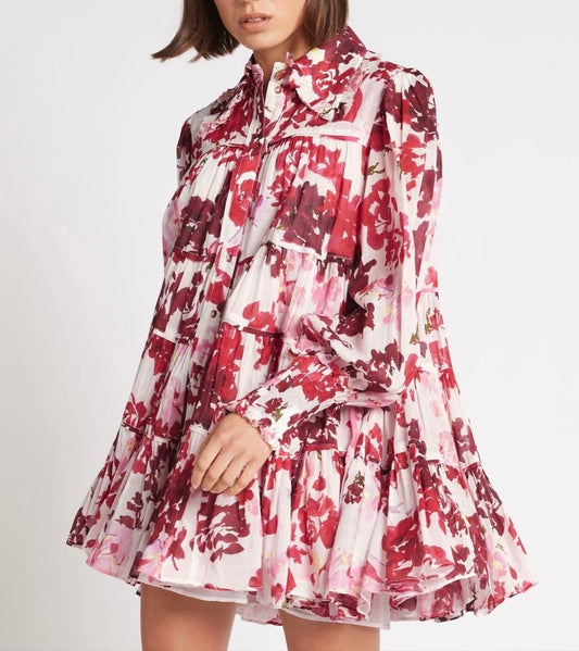 AJE Wilderness Smock Pink Dress (S)
