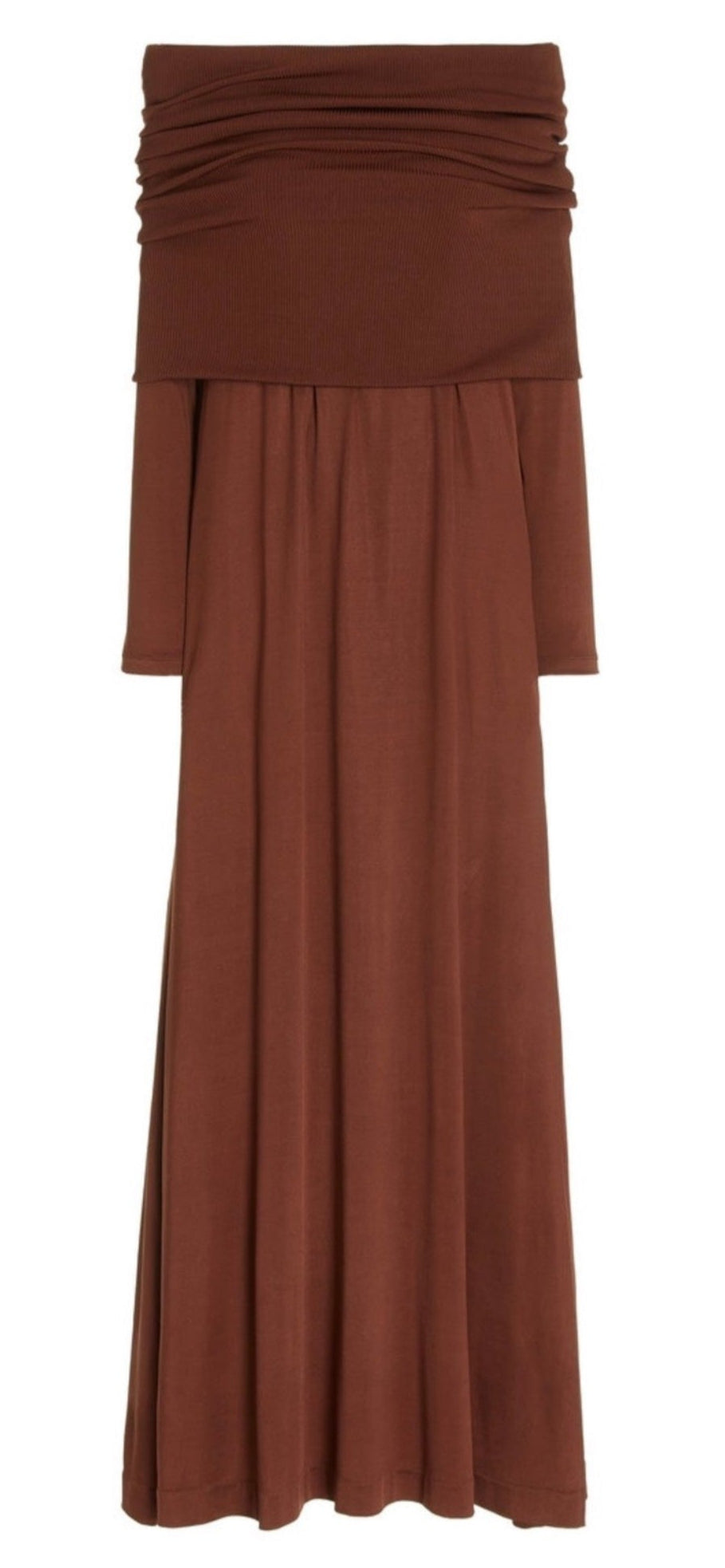 Brown dress with cold shoulder